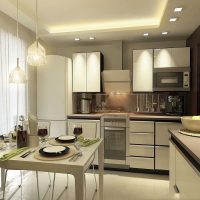 l'idée d'une cuisine intérieure lumineuse de 8 m²