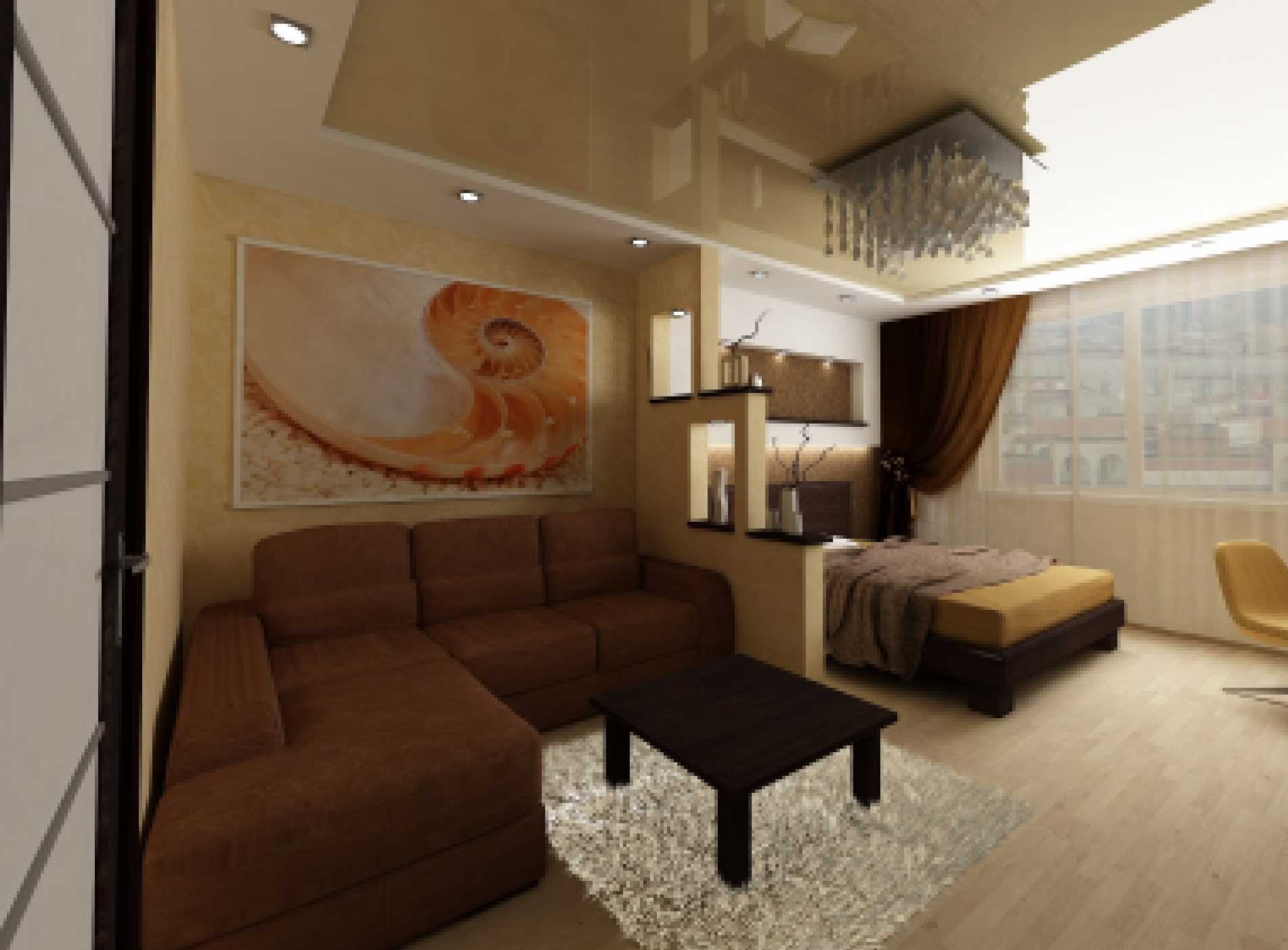 version du design inhabituel de la chambre salon 20 m²