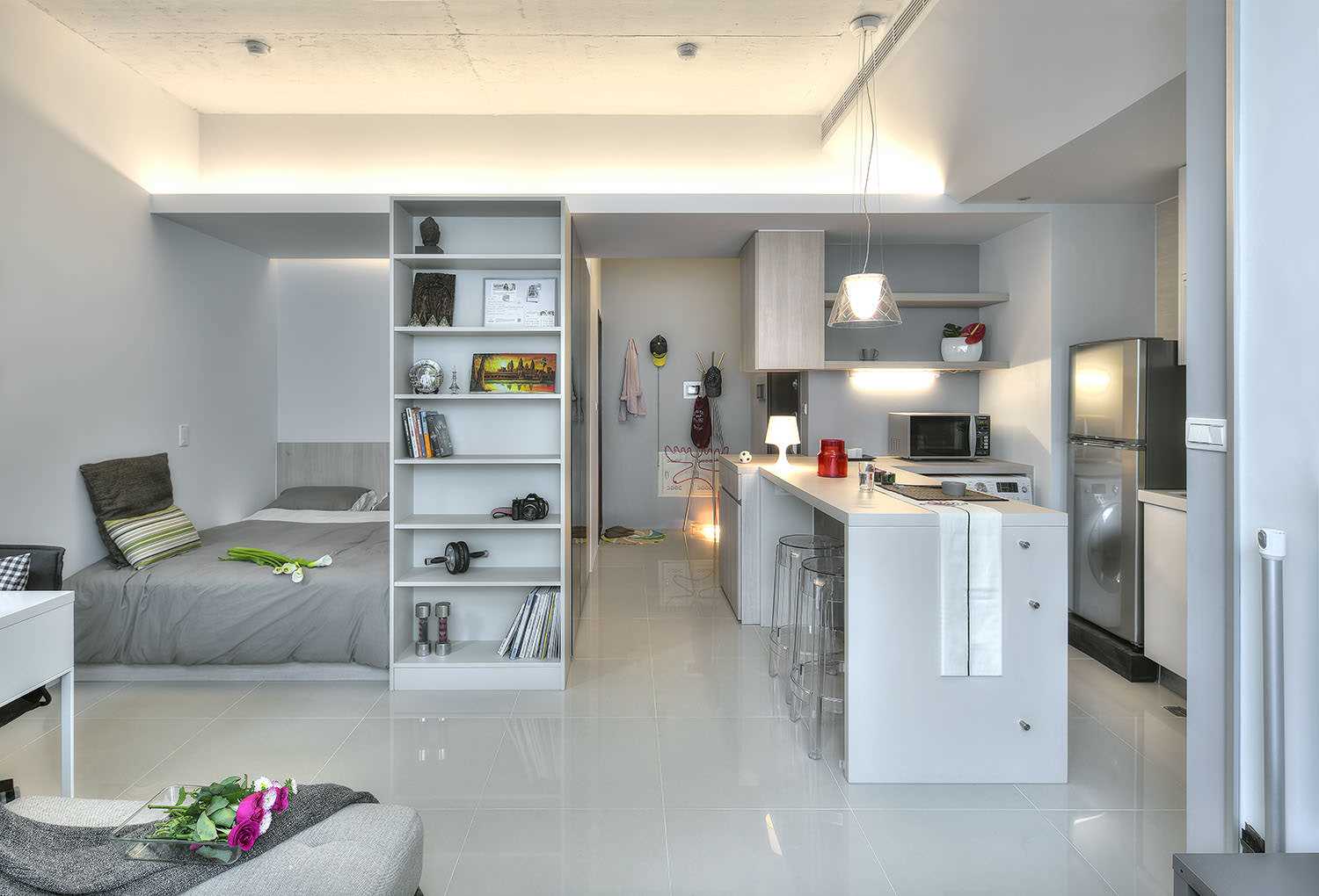 the idea of ​​an unusual design studio apartment