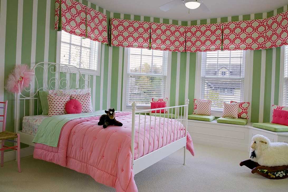 version of the unusual interior of the bedroom for the girl in a modern style
