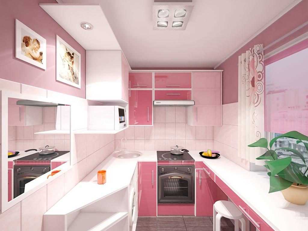 the idea of ​​using pink in a bright apartment interior