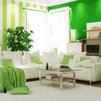 l'idée d'utiliser le vert dans une image de décor de pièce inhabituelle