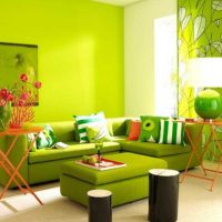 idea di applicare il colore verde in un interno insolito di una foto di appartamento