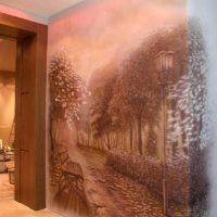 l'idea di un bellissimo stile appartamento con la pittura murale