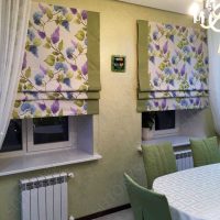 version of the unusual design of the living room with Roman curtains photo