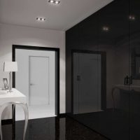 version du décor lumineux du couloir moderne de la photo de la chambre