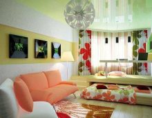 idea of ​​light design bedroom living room picture