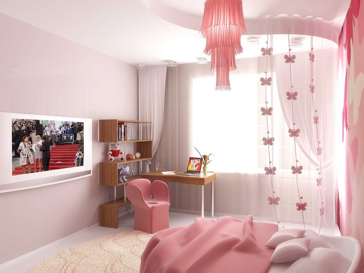 versione di una camera da letto in stile leggero per una ragazza in stile moderno