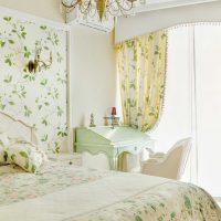 versione del brillante design di una camera da letto per una ragazza in uno stile fotografico moderno