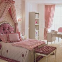 versione degli insoliti interni di una camera da letto per una ragazza in stile moderno