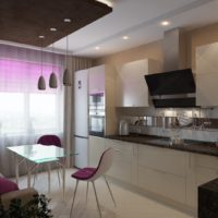 kitchen interior design with sofa