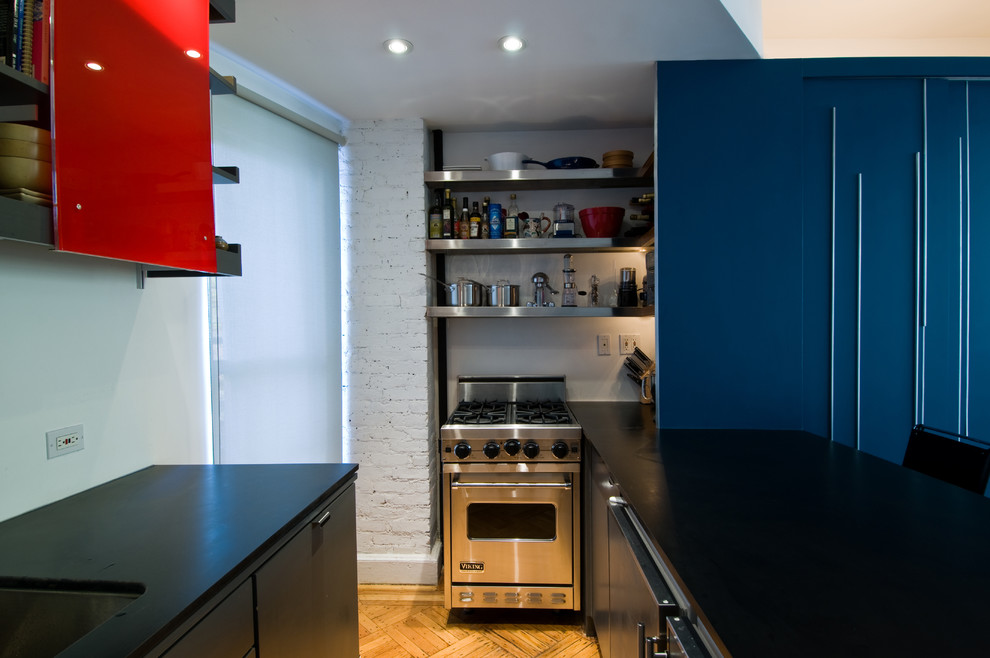kitchen 6 sq m blue
