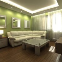 green color in a small living room