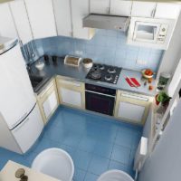 pavimento piastrellato in cucina 6 metri quadrati