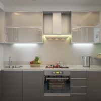 light tones in the interior of the kitchen 6 square meters