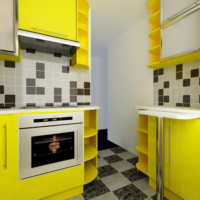yellow kitchen 6 sq. meters