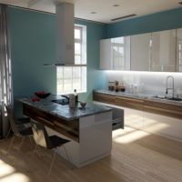 interior design di una piccola cucina appartamento