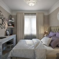 interior design di una foto della camera da letto di un piccolo appartamento