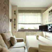 kitchen design with sofa photo