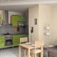 kitchen design with air duct green