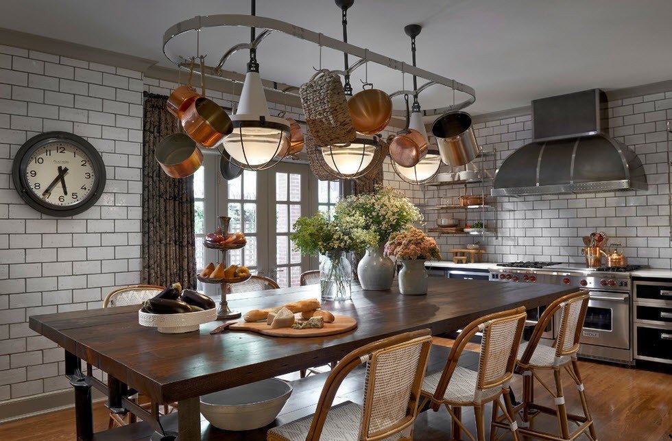 loft style dining room kitchen design