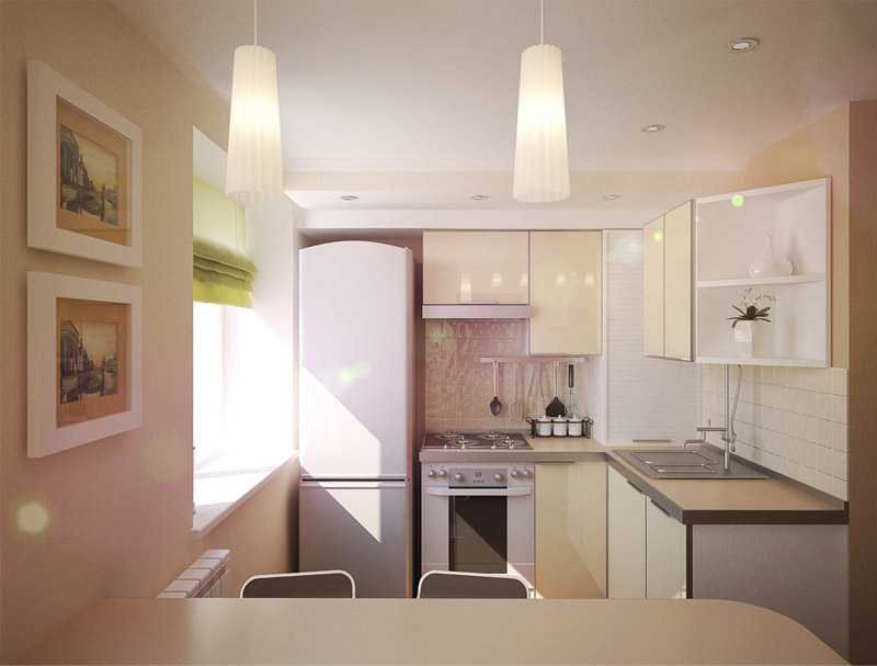 cuisine design 5 m² avec réfrigérateur