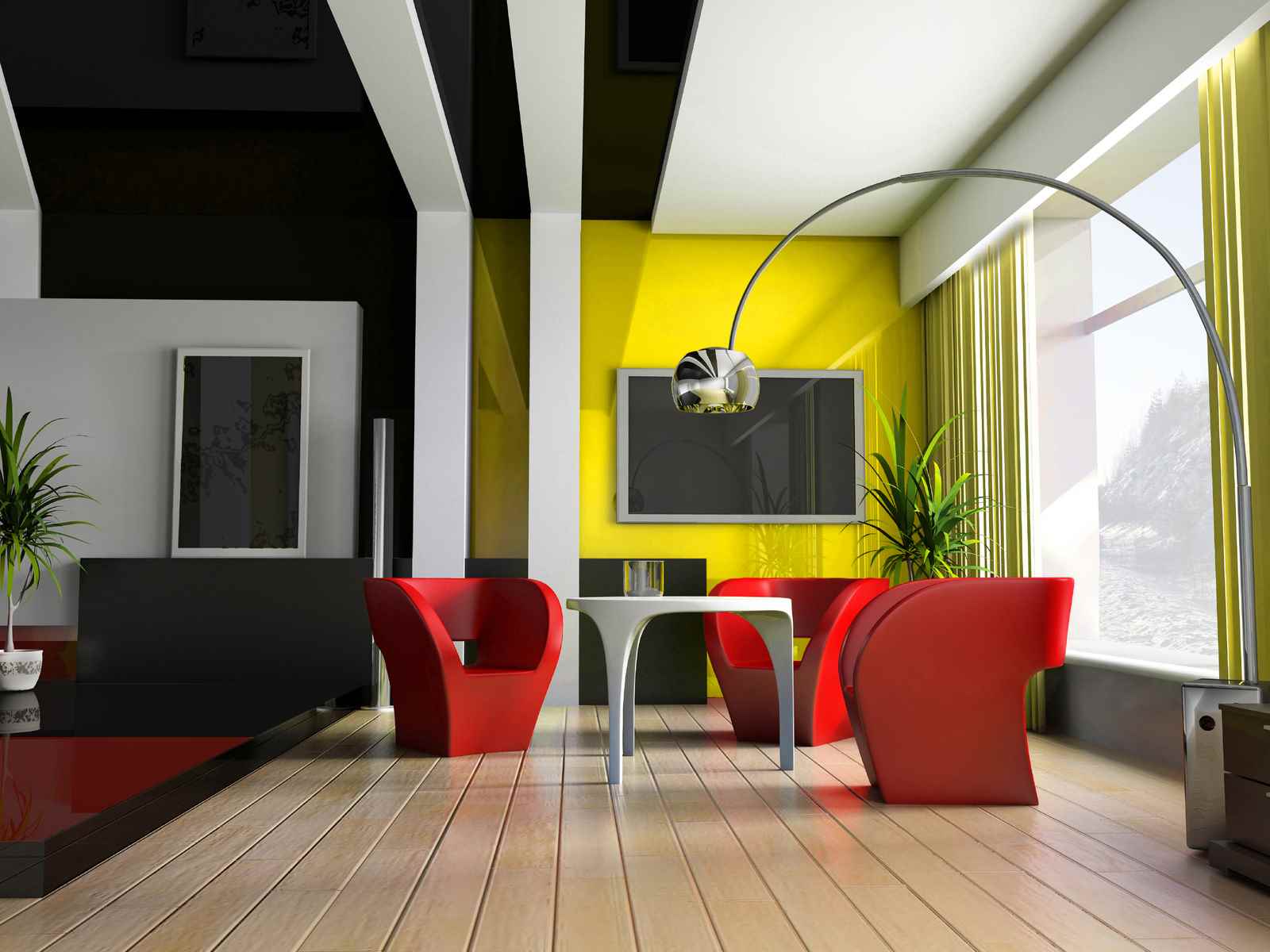l'idée d'utiliser une couleur jaune inhabituelle à l'intérieur de l'appartement