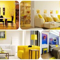 application d'une belle couleur jaune dans le décor de la photo de l'appartement