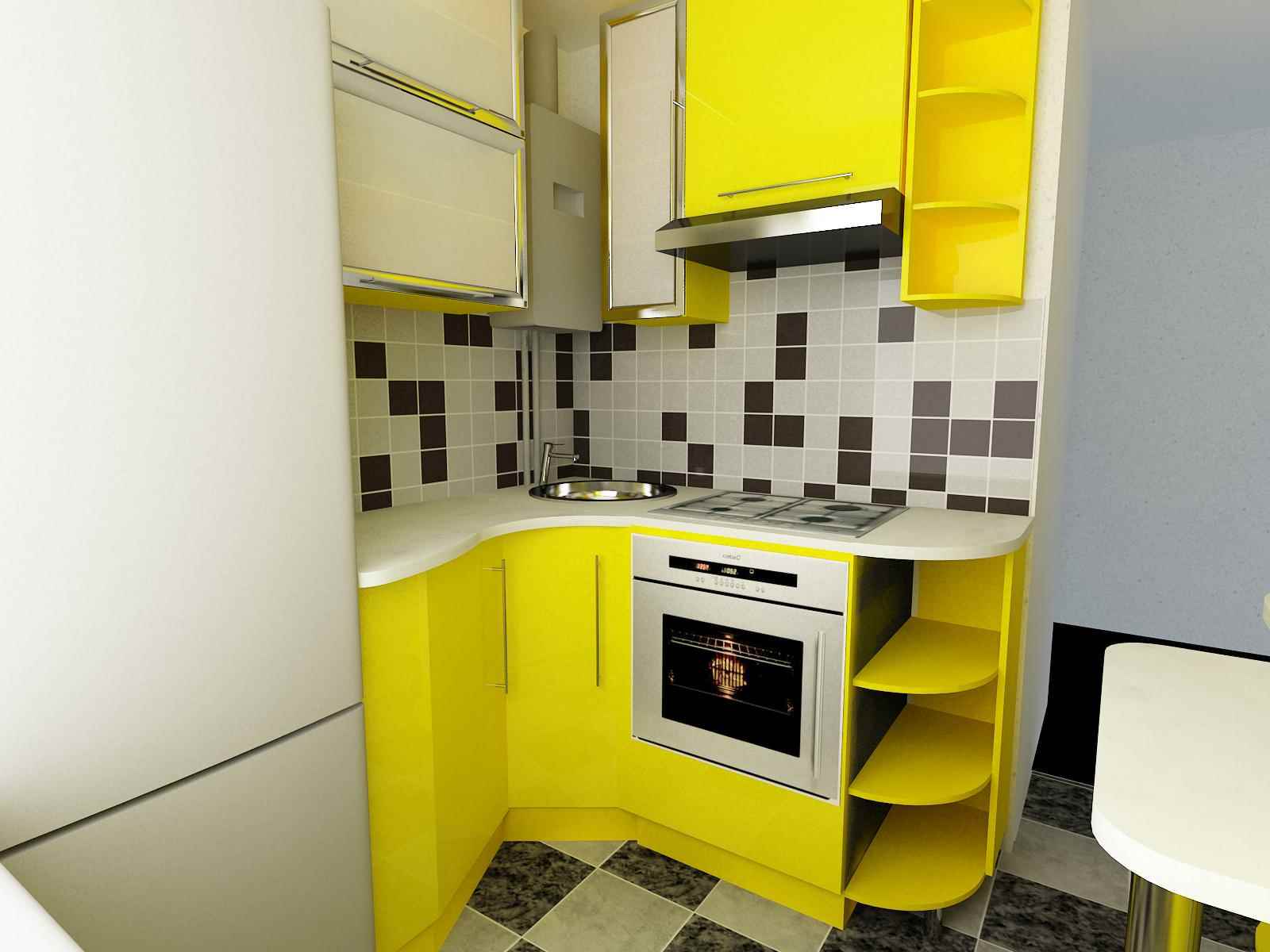 variant of the unusual decor of the kitchen with a gas column