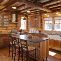 The idea of ​​a bright rustic design kitchen photo