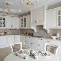 the idea of ​​a bright kitchen design in a classic style picture