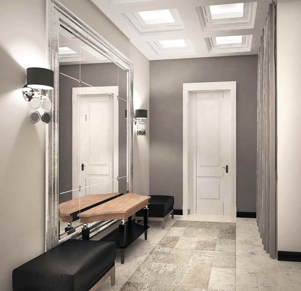 un exemple de conception lumineuse d'un couloir avec des miroirs