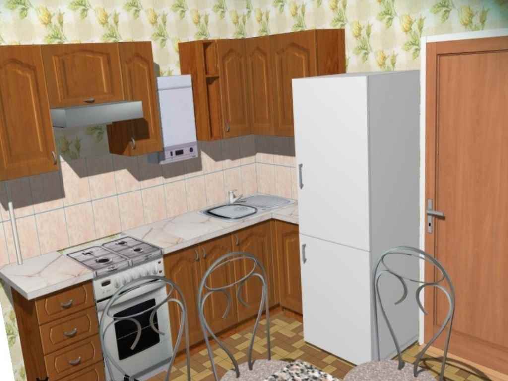 variant of a beautiful design of a kitchen with a geyser