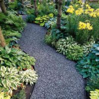 the idea of ​​using light garden paths in landscaping picture