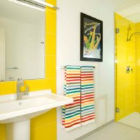l'idea di utilizzare il giallo brillante nel design dell'immagine dell'appartamento