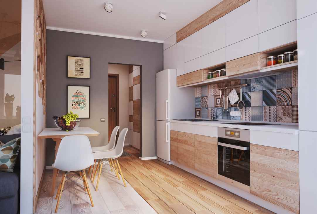variant van een mooie stijl van keuken 11 m²