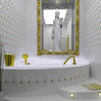 neparastā flīžu klājuma dizaina versija vannas istabas attēlā