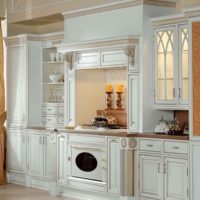 the idea of ​​a bright kitchen design in a classic photo style