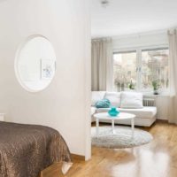 the idea of ​​a beautiful design living room bedroom photo