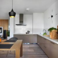 kitchen with ventilation duct modern design