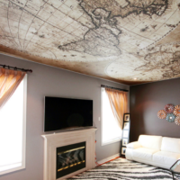 spanplafond kaart in de woonkamer