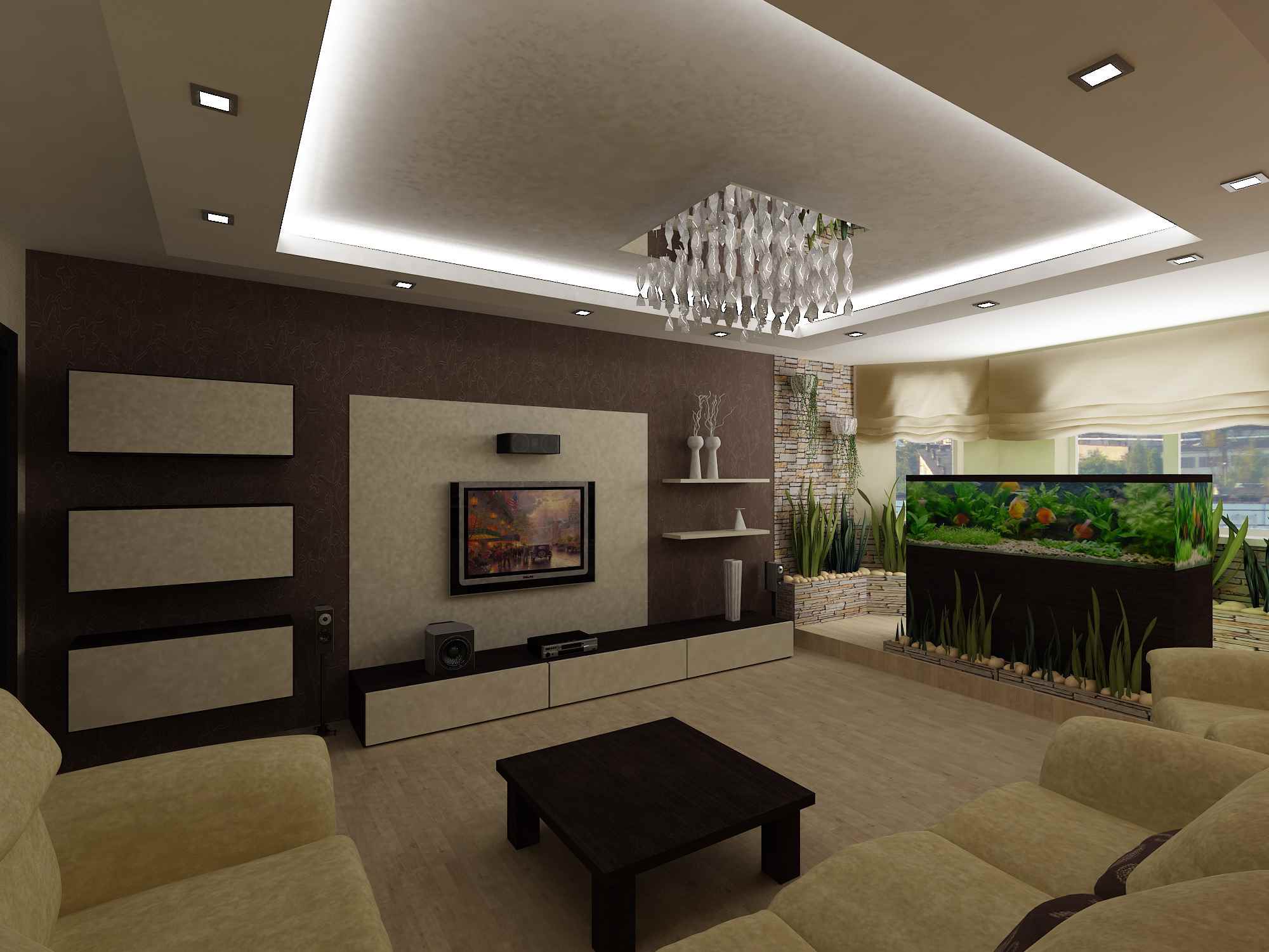 the idea of ​​a bright living room decor of 15 sq.m