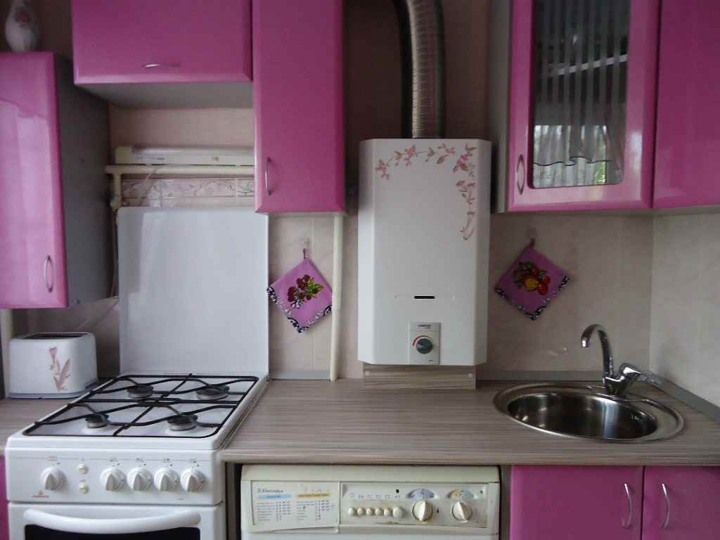 version of the unusual design of the kitchen with a gas column