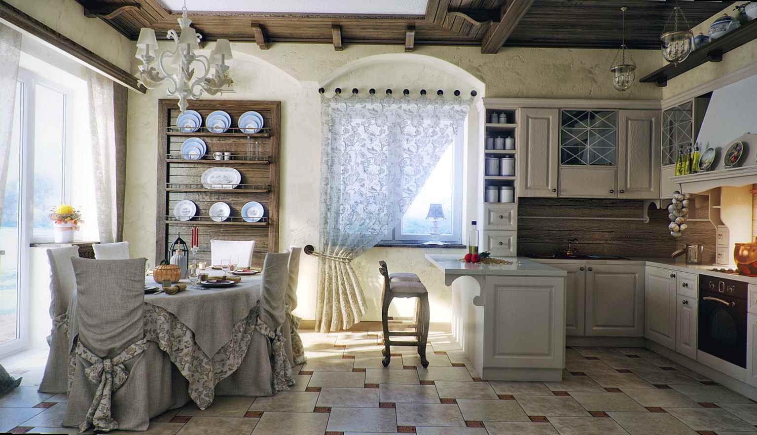 An example of a beautiful rustic style kitchen