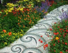 the idea of ​​using bright garden paths photo