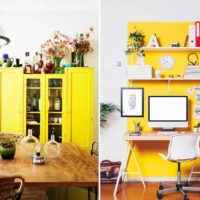 l'opzione di usare il giallo chiaro nel design dell'immagine della stanza