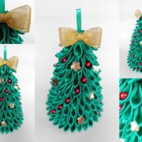 esempio di creazione di un albero di Natale festivo da foto di carta te stesso