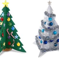opzione fai-da-te per creare un albero di Natale luminoso da cartone
