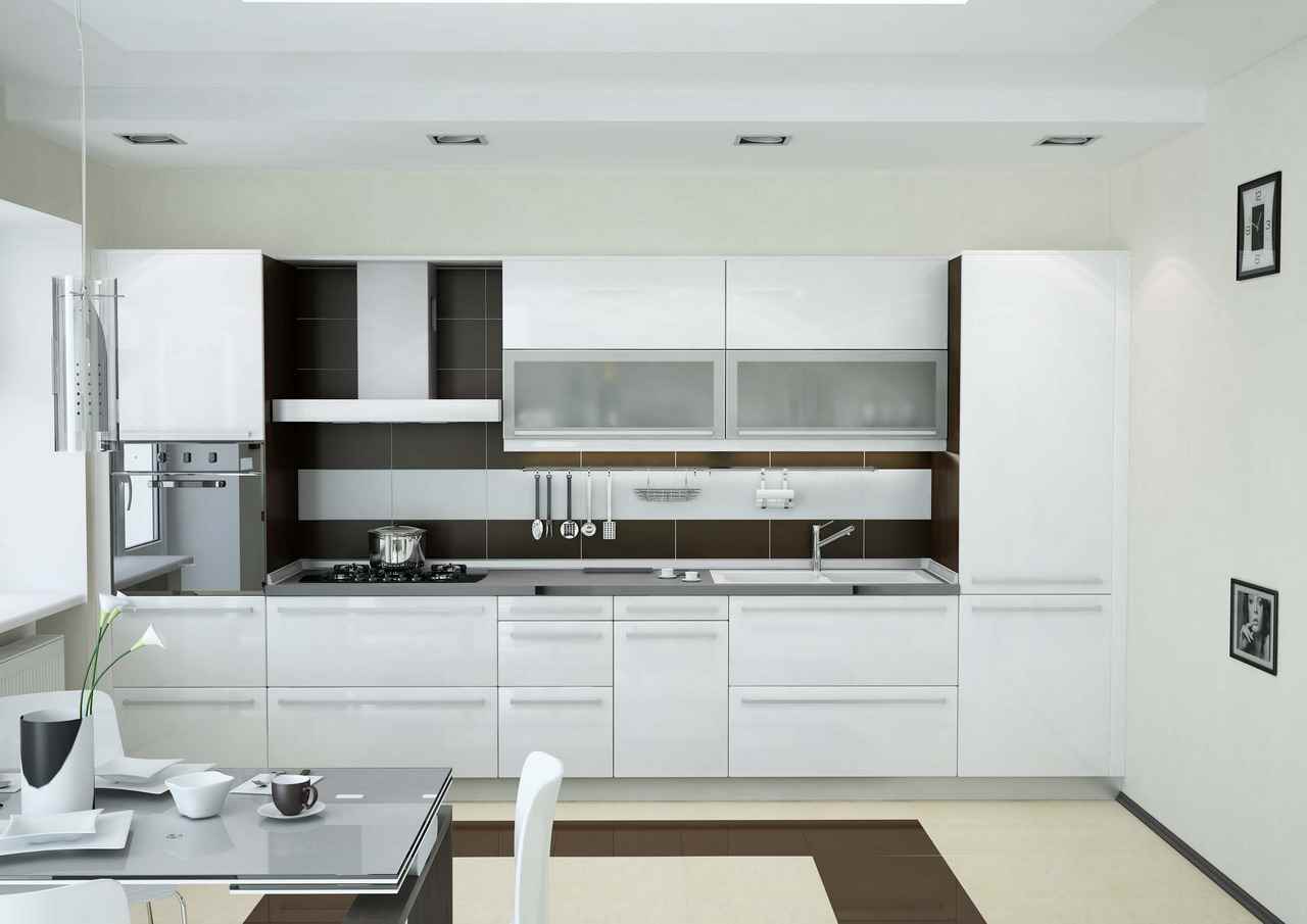 مثال على مطبخ بأسلوب مشرق 11 متر مربع.