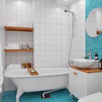 ideja par skaistu flīžu ieklāšanas stilu vannas istabas fotoattēlā